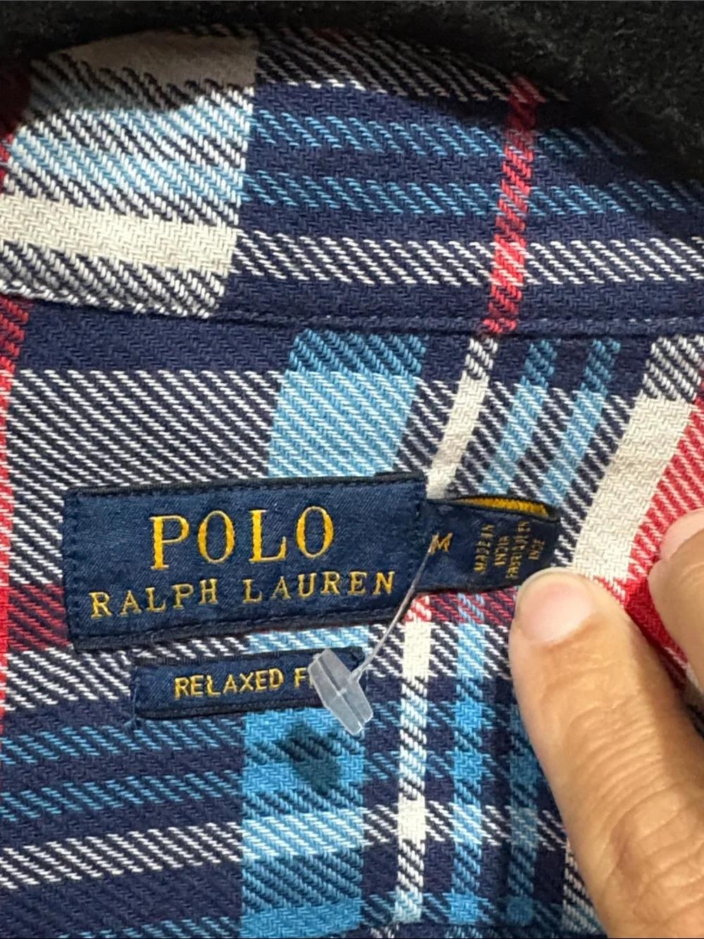 Polo Ralph Lauren Plaid Flannel Button Down Shirt Men's Medium NWOT Blue Red